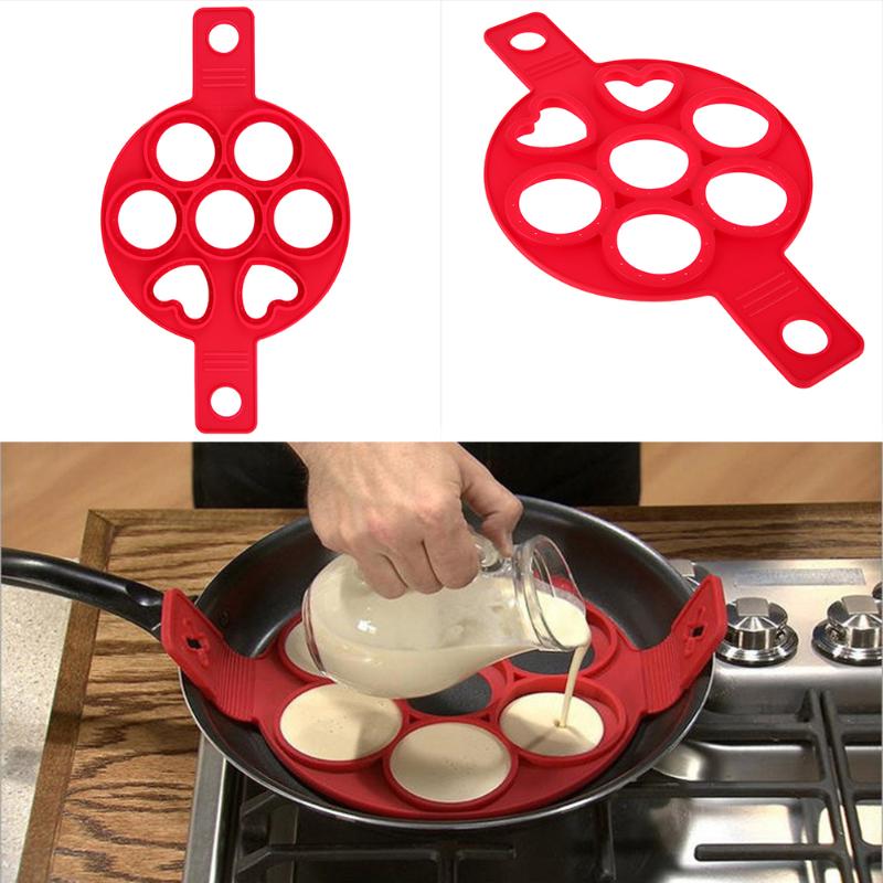 Nonstick Pancake Maker Egg Ring Maker Silicone Pancakes Molds Easy Omelette Tools DIY Kitchen Baking Accessories
