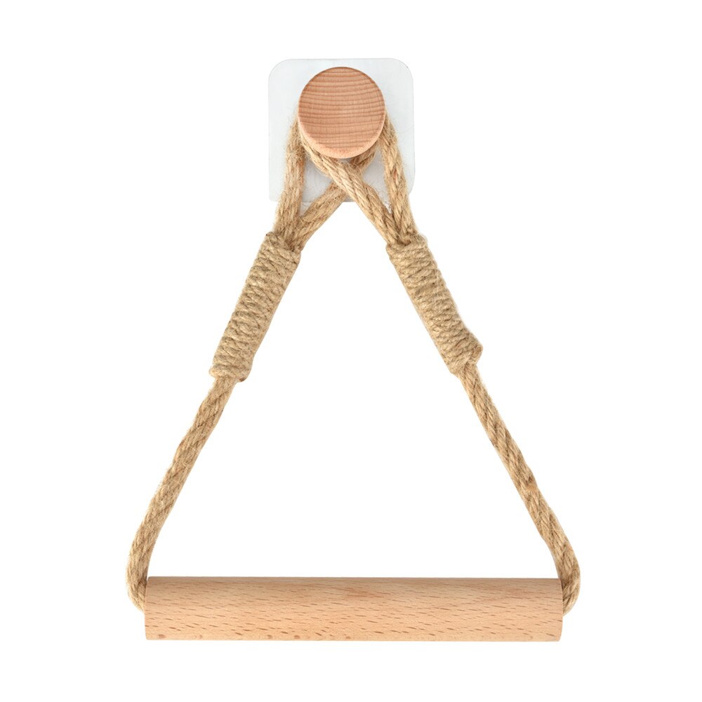 Retro Bathroom Toilet Roll Holder Decorative Wall-mounted Kitchen Paper Wooden Pole Roper Rack
