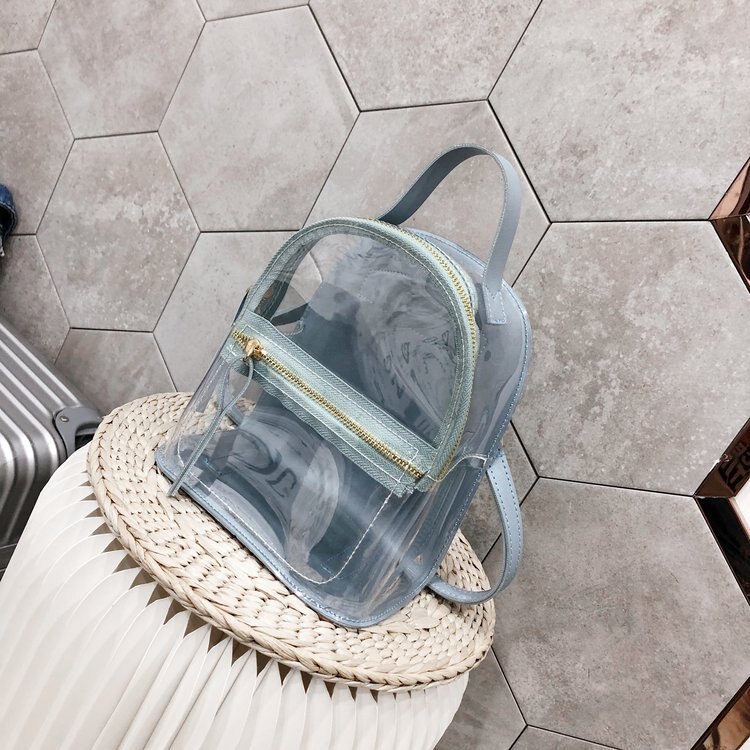 Brand Clear Small Backpack Transparent See Through Mini Daypack Female PVC Summer Bag