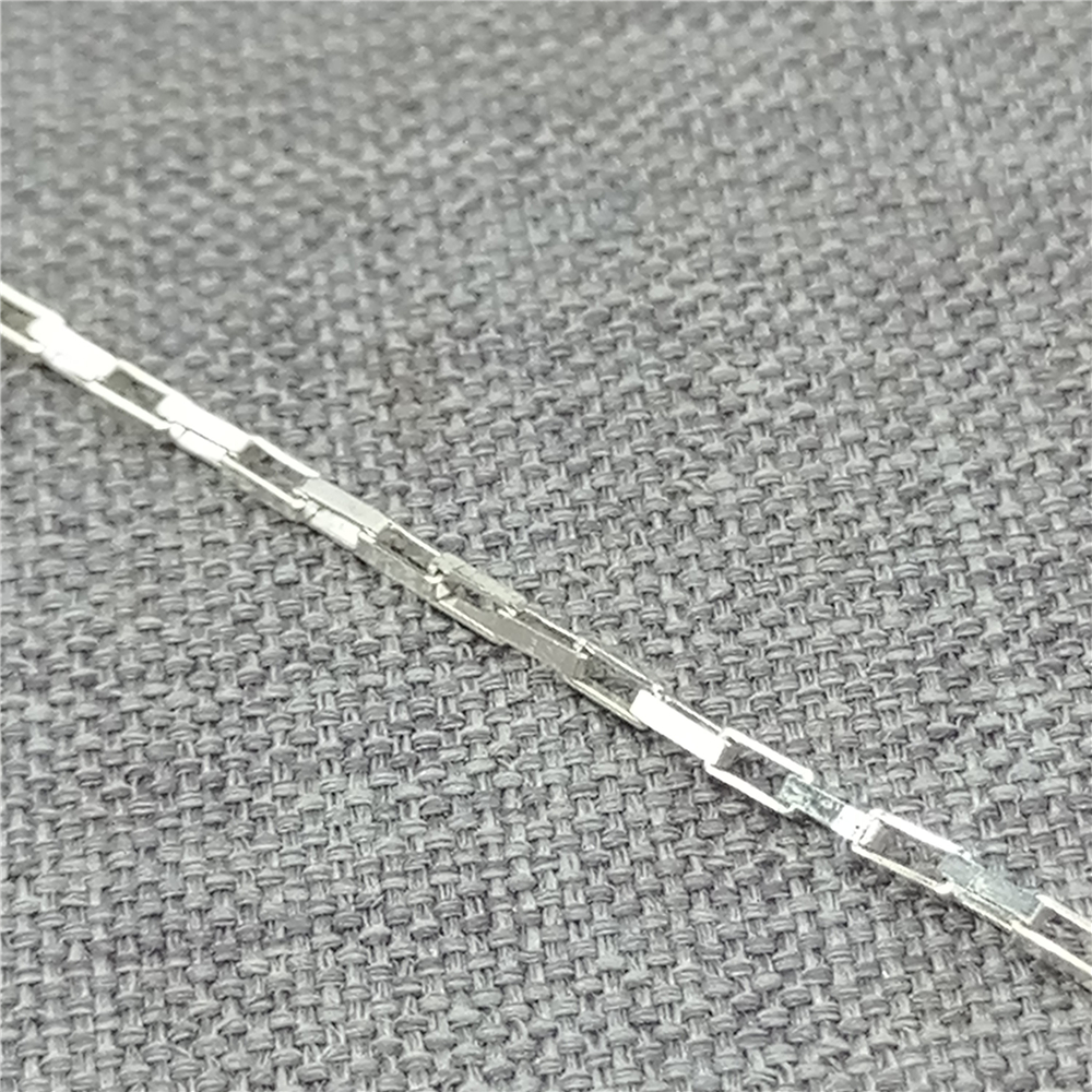 Cadena de Cable rectangular de Plata de Ley 925, Cuenta de corte de diamante, material de cadena sin terminar, 100cm: Negro