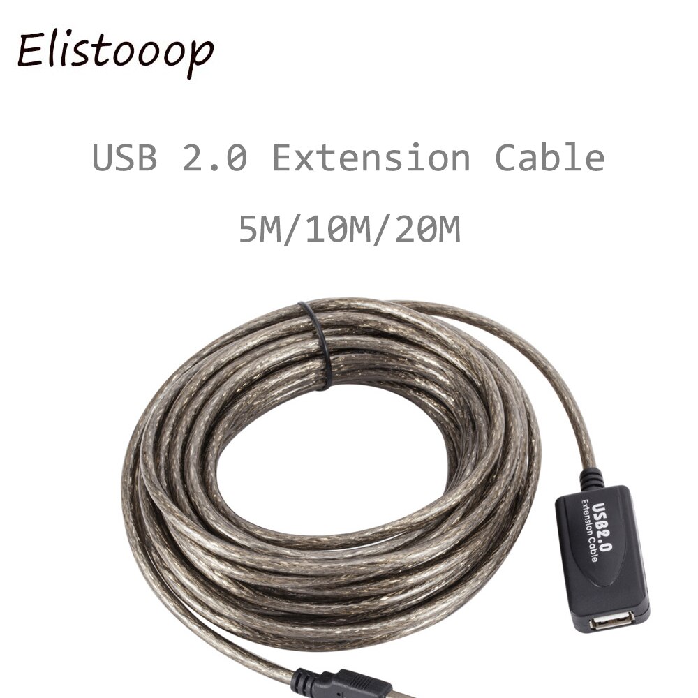 Usb 2.0 Verlengkabel 5M/10M/20M 2 Man-vrouw Actieve Repeater Extension Extender cable Cord Usb Adapter Voor Pc Laptop