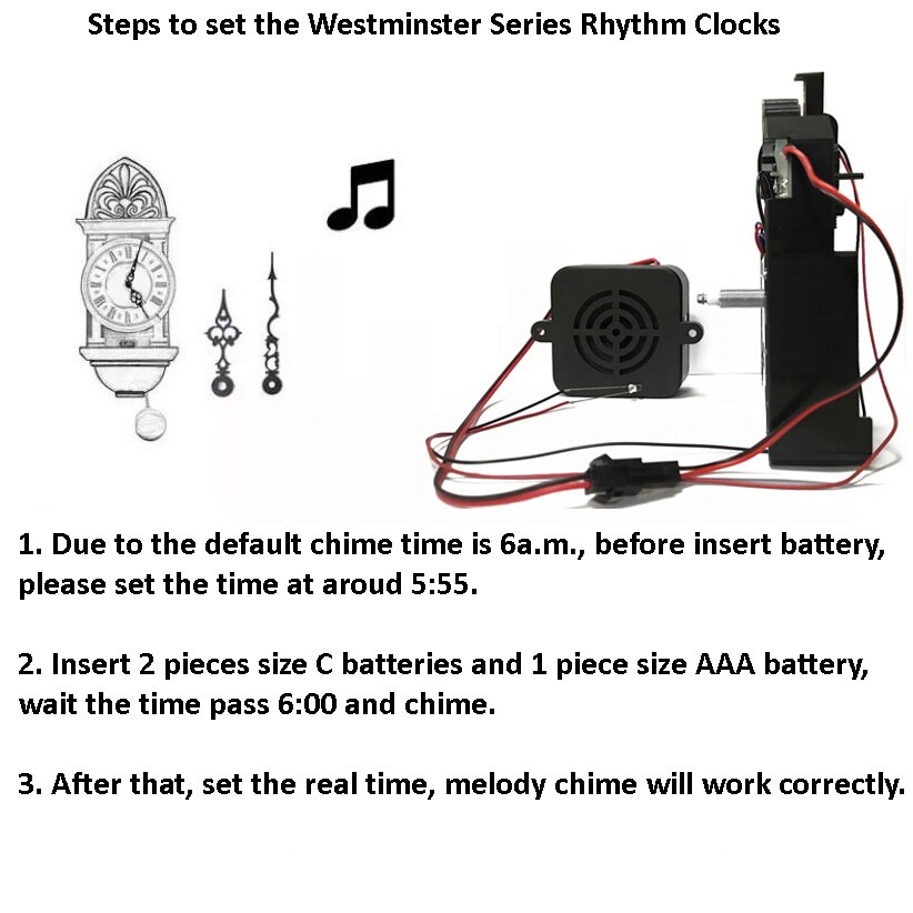 Long Shaft Chime Clock Movement 10mm with Pendulum Swing Silent clock Mechanism, old grandfather