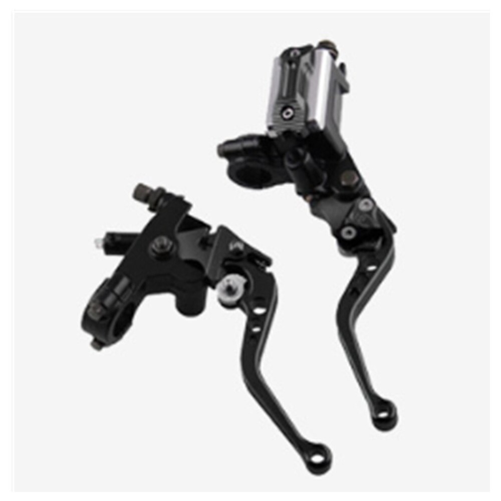 2pcs Universal motorcycle modified hand brake, brake clutch assembly, hydraulic mirror seat hand brake: Black