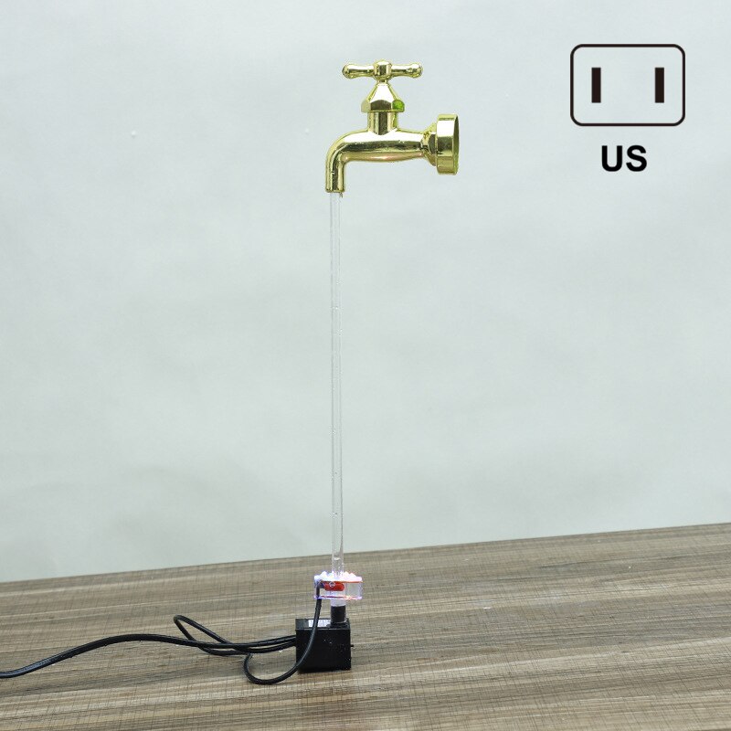 Invisible Flowing Spout Watering Can Fountain Floating Tap Fountain For Home Garden Courtyard Decoration Water Cans: Us plug