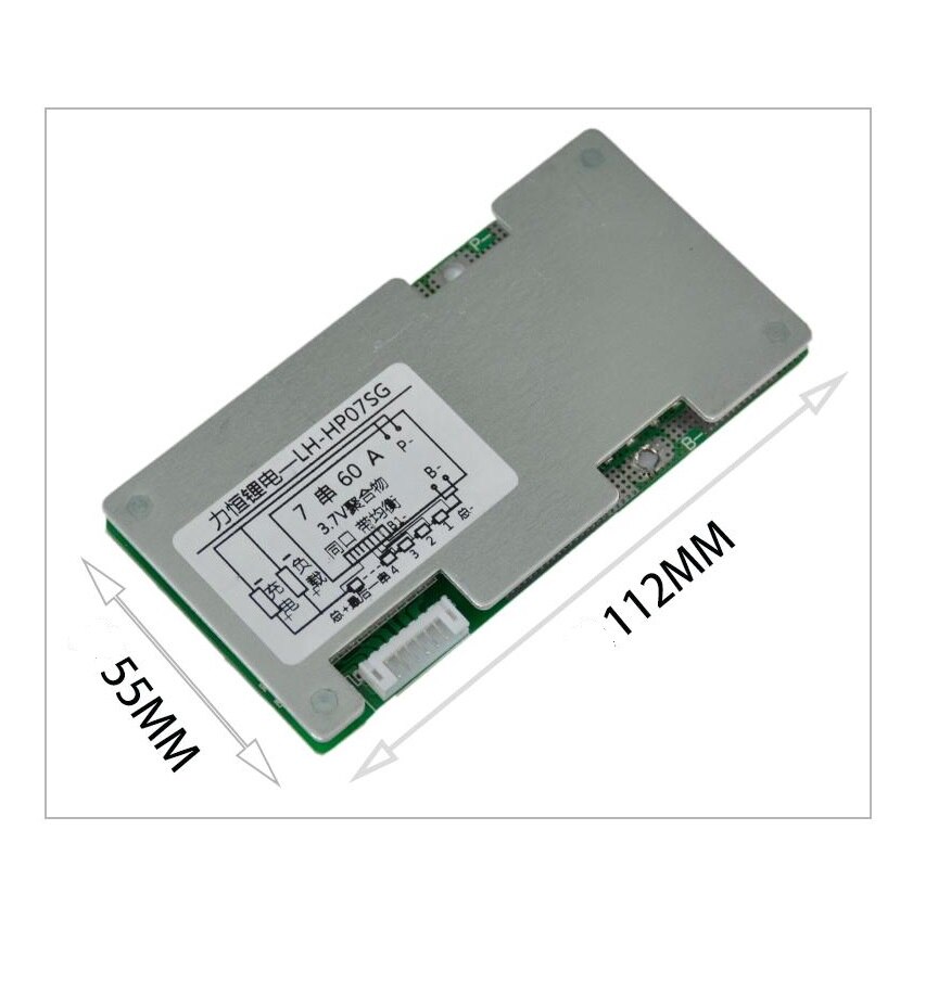 Placa de circuito 7S 60A Li-ion 24v Diy con balance bms pcm para vehículos de bicicleta eléctrica