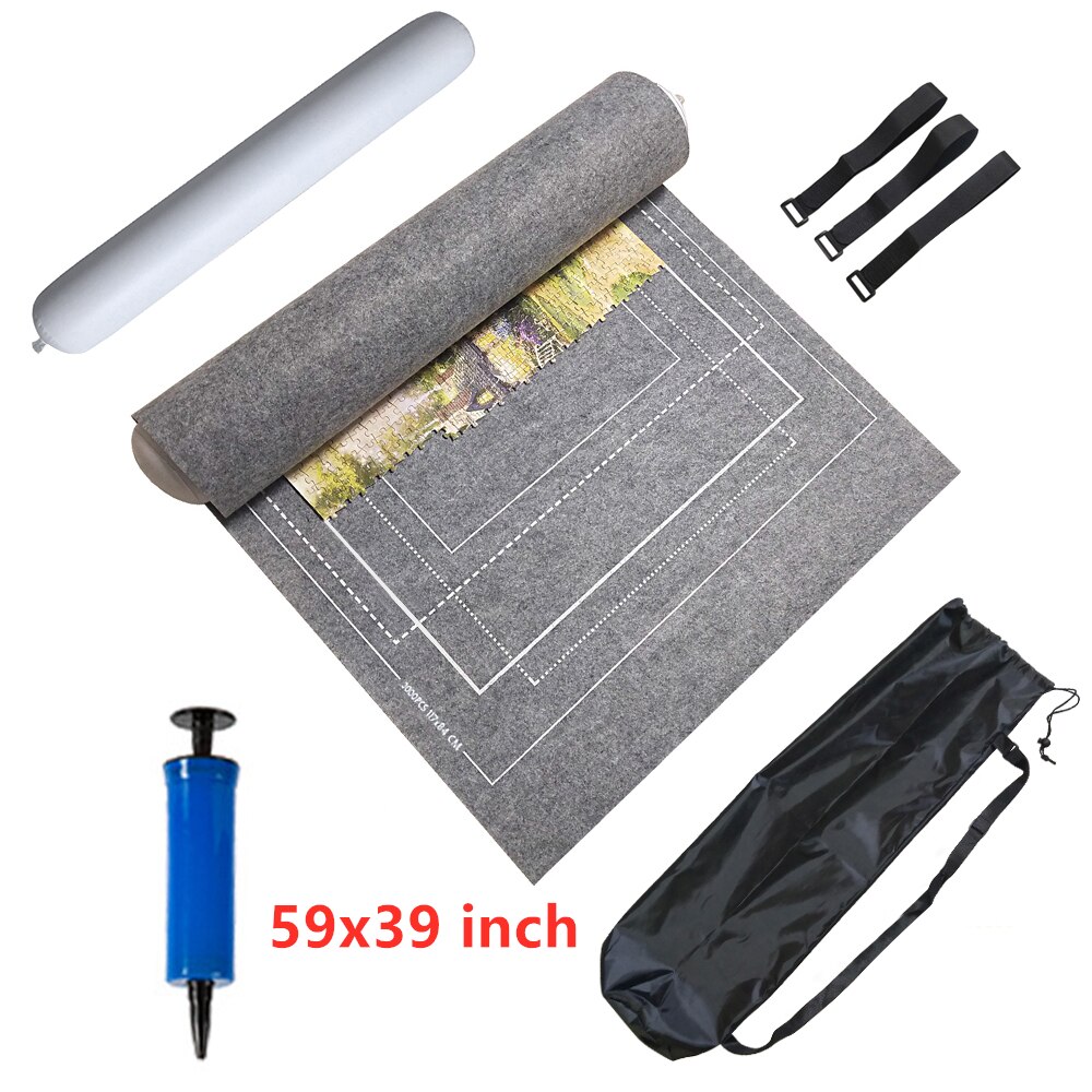 Puzzle Storage Mat Roll Up Puzzle Felt For Up To 3000 PCS Puzzle Game Puzzle Blanket Adults Children Decompression Intelligence: grey set L