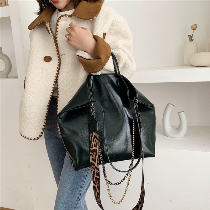 Handtas Vrouwen Grote Olie Huid Schouder Crossbody Bag Vrouwelijke Kunstleer Dames Bakken Messenger Top-Handvat Tassen Zachte