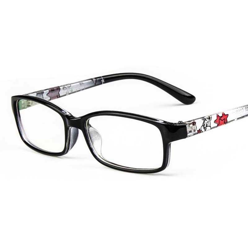Børn tegneserie gennemsigtige briller patchwork briller dreng pige nærsynethed receptpligtige optiske briller rammer barn briller  l3