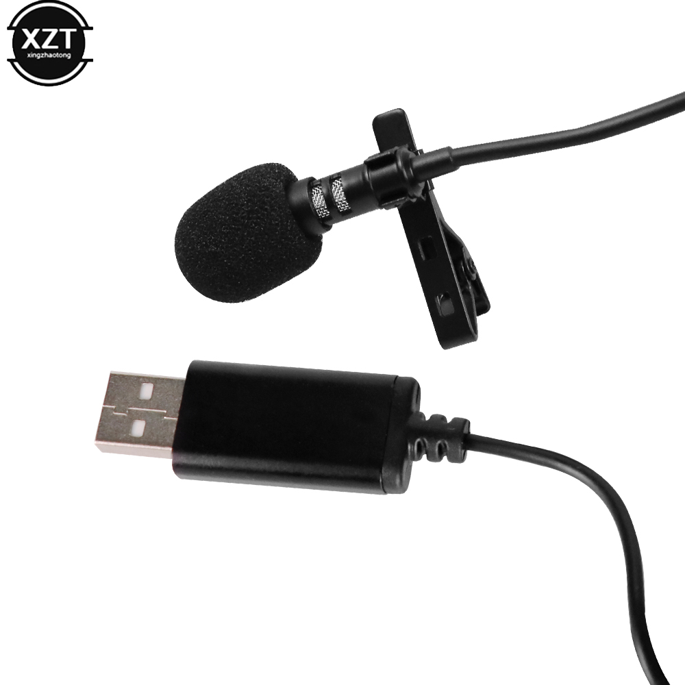 200 cm draagbare mini-USB-microfoon clip-on omnidirectionele stereomicrofoon voor laptop live-opname camera geluidskaart professioneel