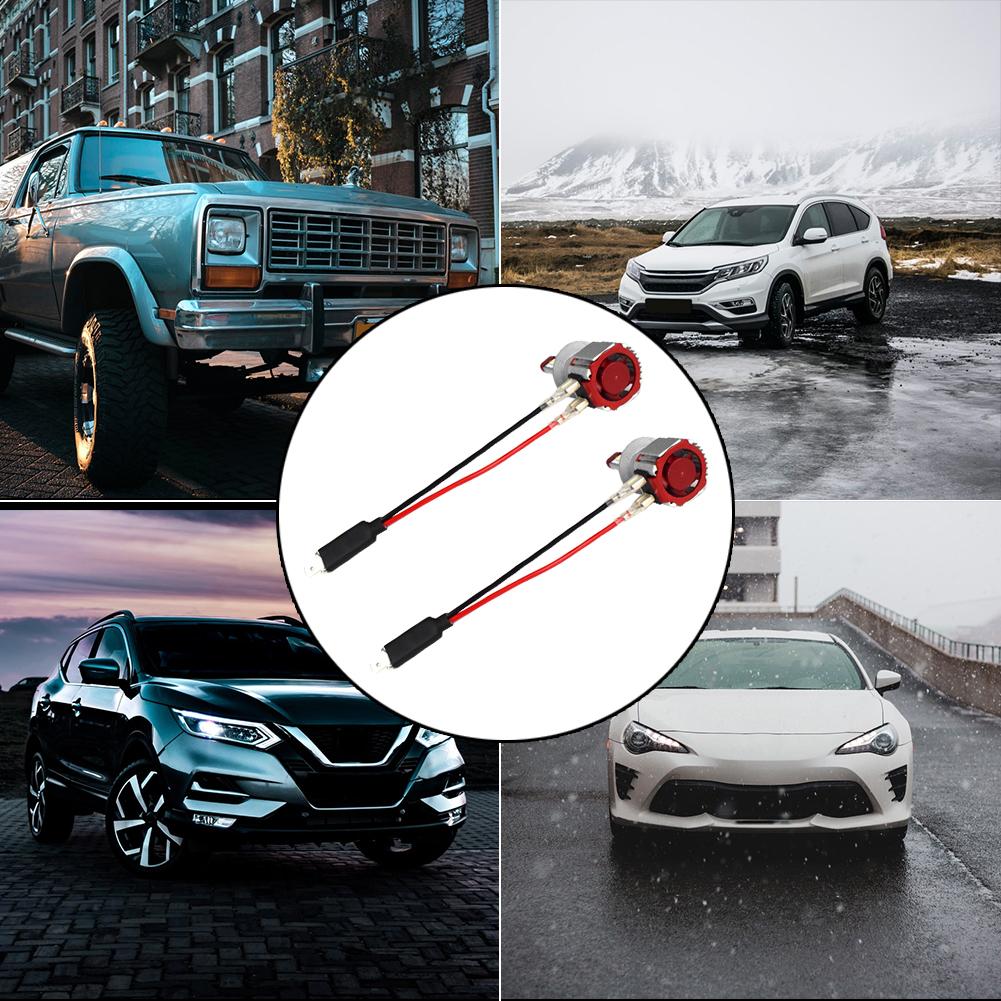 Safety Headlight Adapter Cables High 2x Male Plug Single Diode Converter Adapter Cables for H1 LED HID Headlight Bulb