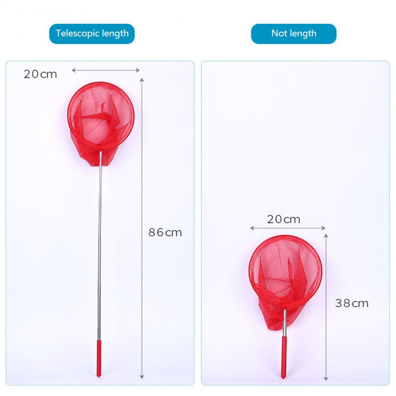 Red de pesca de verano para exterior, red retráctil de acero inoxidable, red de pesca para niños, Red de insectos, Red de mariposa TXTB1