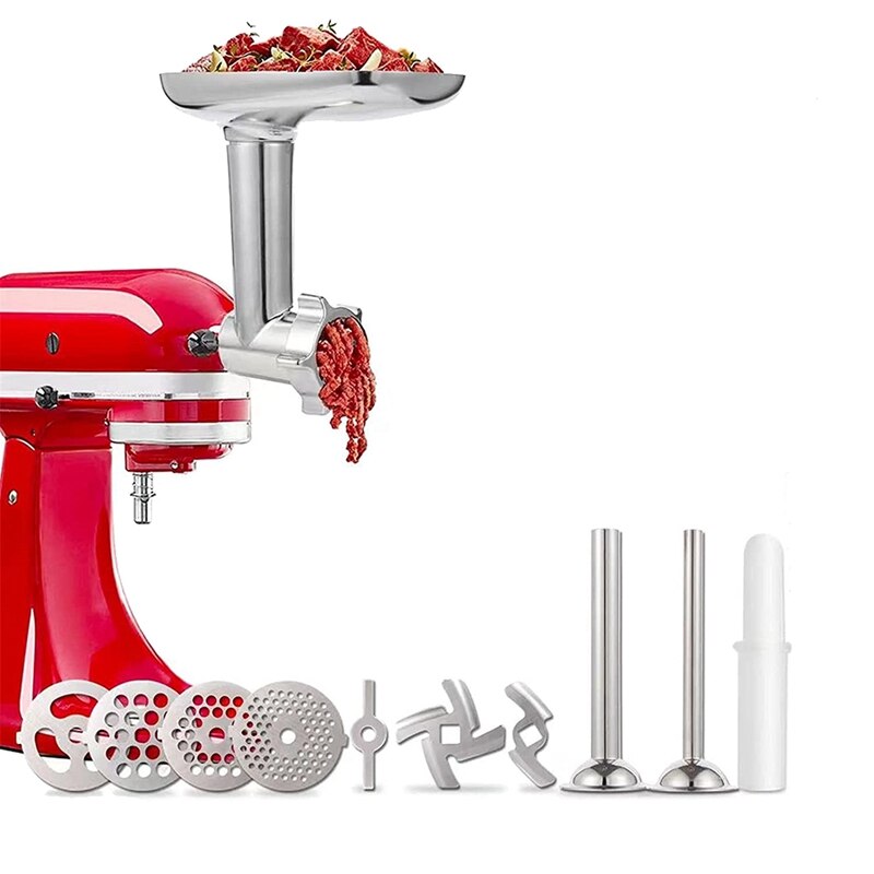 Meat Grinder Attachment For Kitchenaid Stand Mixers,Included Sausage Stuffer Tubes,Durable Food Grinder Attachments: Default Title