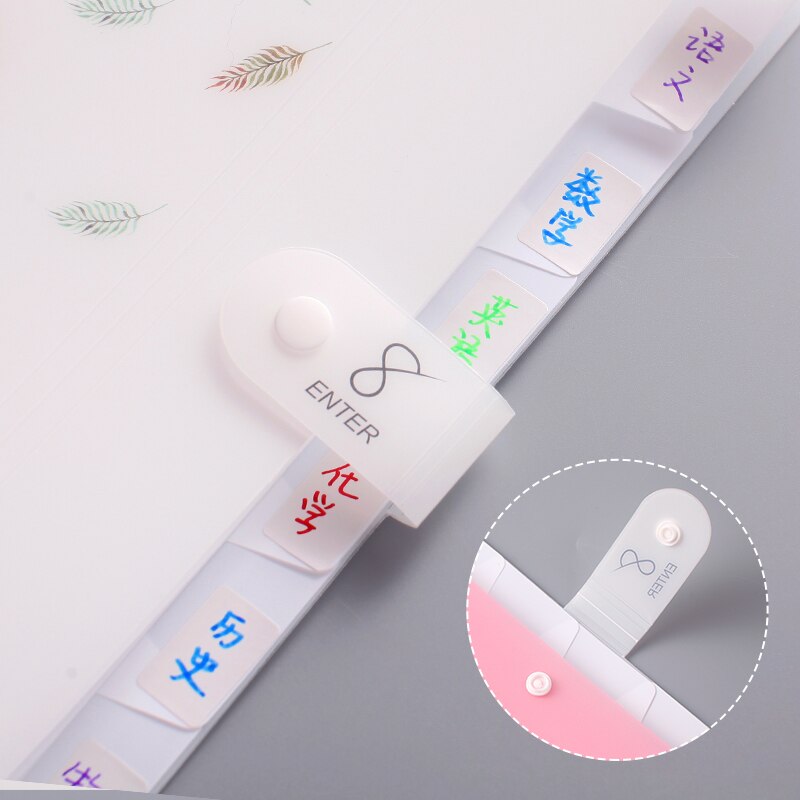 A4 pink flamingo 8 grid document bag file folder expanding cute portable organ bag organizer paper holder office school supplies