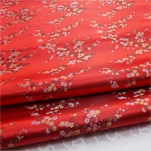 Cf773 blomme blomstre rød kinesisk traditionel silke brokade stof kinesisk bryllupstøj pudebetræk stoffer diy materialer