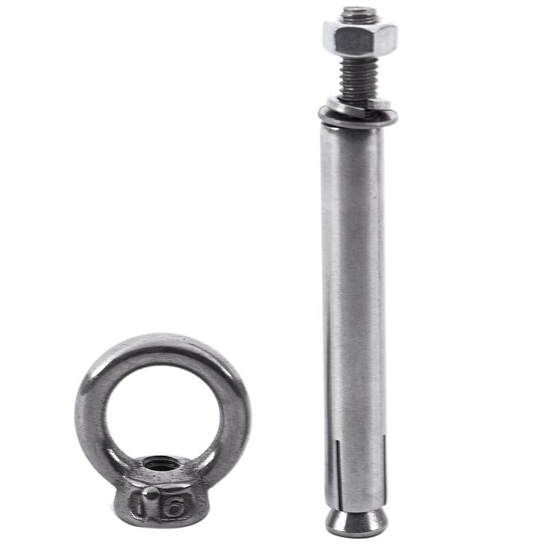 2 Stuks Rvs Ruwe Stijl Shield Anker Oog Bouten M6 X 82Mm, Zilver