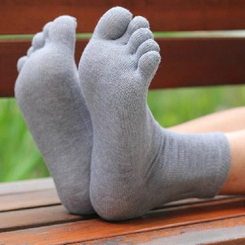 5 Pairs/Lot Bamboo Fiber Men's Five Toe Socks Set Spring Winter Business Black Tabi Short Socks for Male Big Size