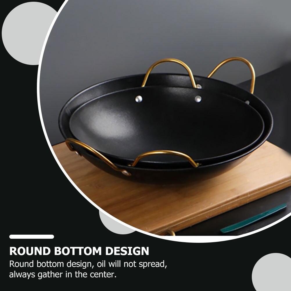 1pc Seafood Pot Ramen Pot Double Ear Stainless Steel Round Bottom Small Pot