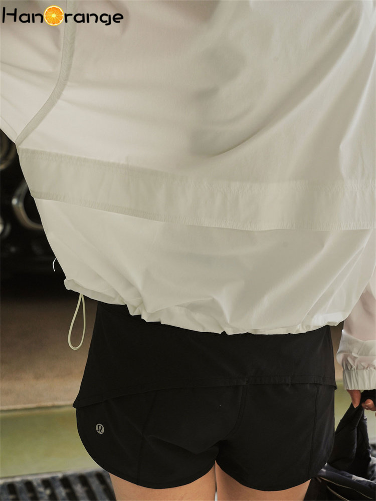 Hanorange 2024 Zomer Sportieve UPF 50 + Zonnebrandcrème Capuchon Vrouwen Ademend Koel Licht Dunne Cover Vrouwelijke Wit/Zwart