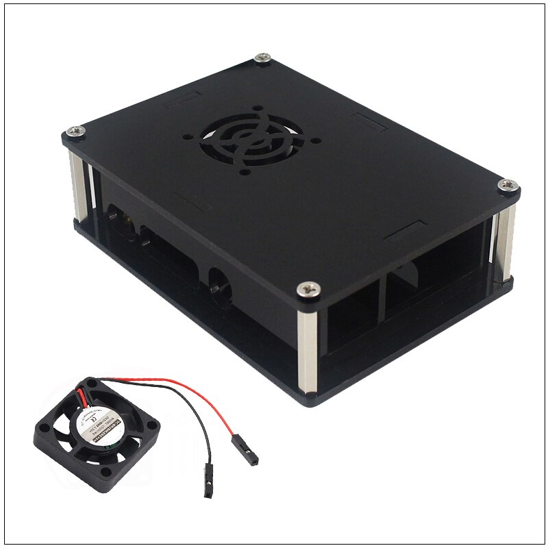 Upgraded Raspberry Pi 4 Acrylic Case Clear Black Blue Red Transparent Shell with Cooling Fan for Raspberry Pi 4 Model B RPI 4