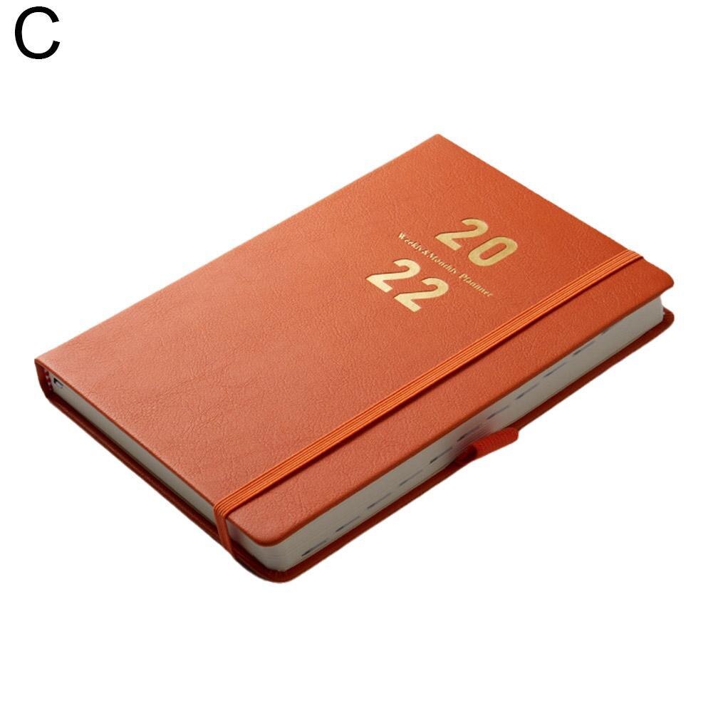 2022 A5 Agenda Planner Notebook Diary Notepad Daily Stationery Reminder Book Schedules Goals Weekly School Suppli Habit Not N0i4: orange