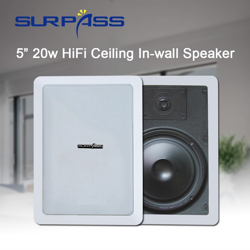 Home Theater Rectangle Enchased Mount Ceiling In-wall Speaker Background Music System 70V/110V Loudspeaker