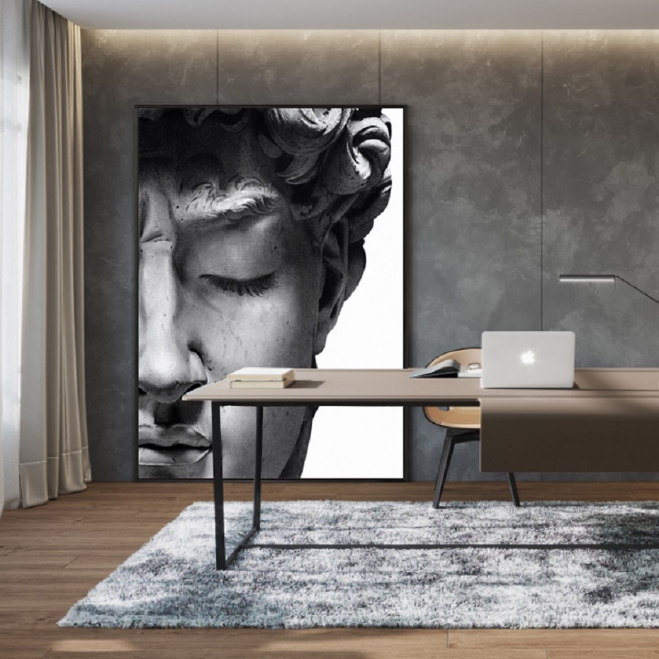 Nordic Black and White David Head Sculpture Posters And Prints Wall Art Canvas Paintings Pictures Living Room Home Decoration