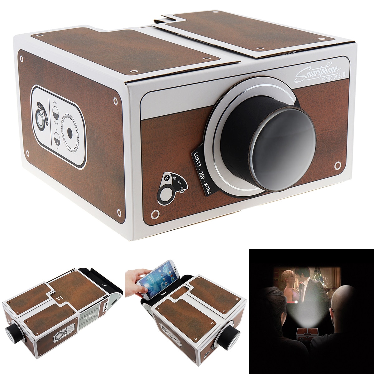 3D Overhead Kartonnen Projector Mini Smartphone Projector Licht Verstelbare Draagbare Cinema Home Theater Projector