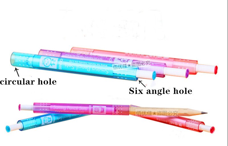 3 pieces 5 pieces 10 pieces of cartoon pencil extender extension rod student office drawing pencil head connector