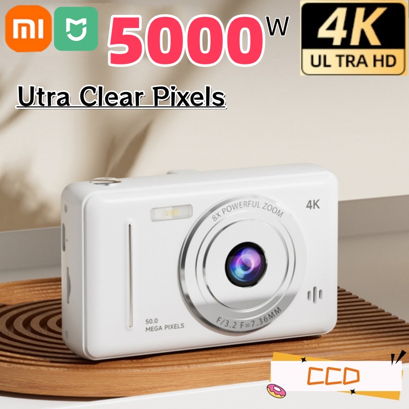 Xiaomi-cámara Digital 4K Retro CCD, tarjeta portátil, cámara de nivel de entrada, cámara Dual Flash, 50 millones de píxeles, enfoque automático