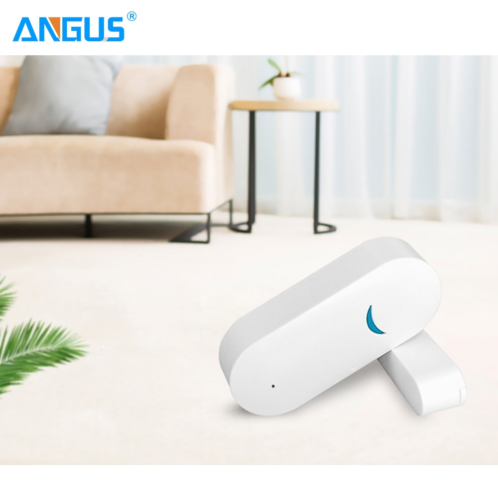 Angus wireless 433 mhz slimme raam-/deursensordetector voor inbraakalarmsysteem voor thuis, 2 jaar standby voor beveiliging van grote huizen