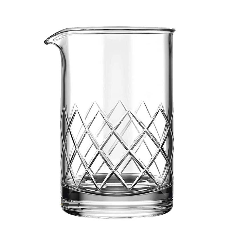 Cocktail Mixing Glass Set - Includes Mixing Spoon, Strainer, Jigger and 18oz 550ml Cocktail Glass - Sturdy, Thick Base