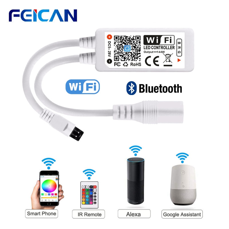 FEICAN Rgb Controller Wifi Smart Led Controller 12V Bluetooth/Afstandsbediening Voor Led Strip Rgb Tape