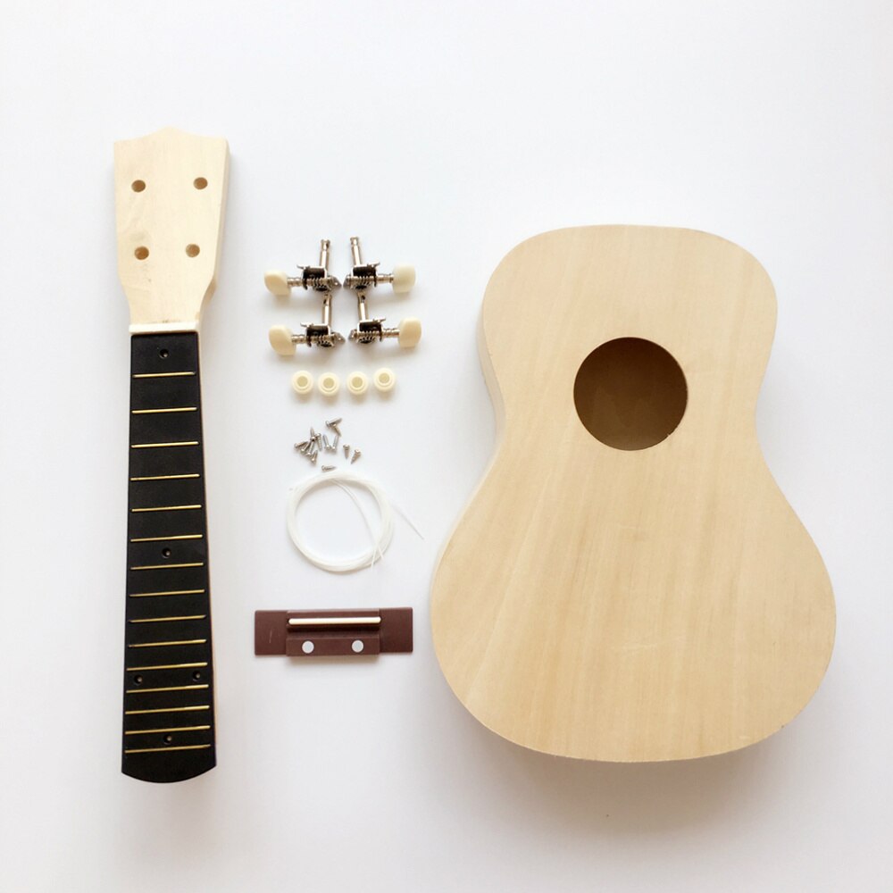 1PC DIY Kit Small Guitar 21 Inch Easy to Install Musical Instrument DIY Ukulele Hawaii Ukulele for Handcraft