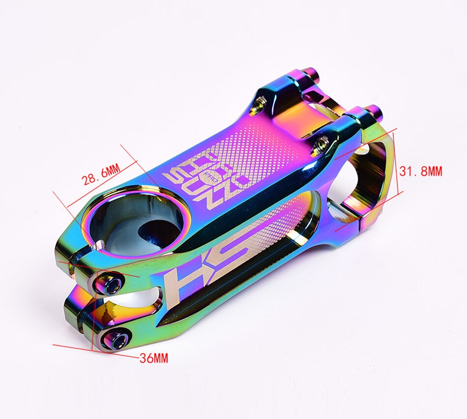 Hoge Sterkte Aluminiumlegering 6061 T6 Cnc Pvd Mtb Fiets Stuurpen 0 Graden 80 Mm Kleurrijke Diy Road Mountain fiets Stuurpen 31.8 Mm