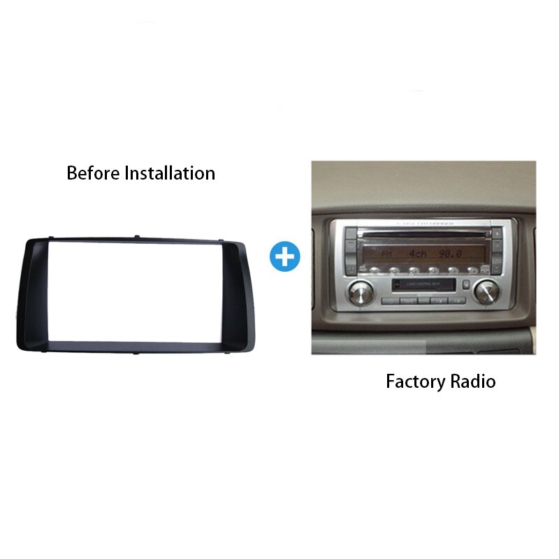 Dobbelt din bil stereo dash kit radio fascia panel trim til toyota corolla 2001-2006