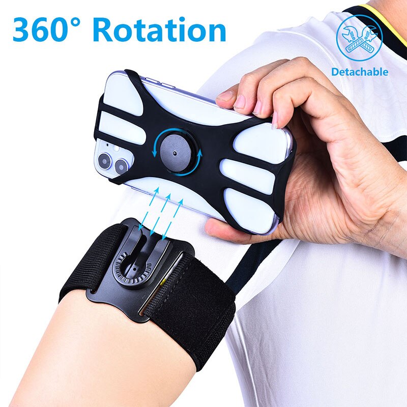 Removable rotating arm wrist strap sports mobile phone cover running wrist bag riding mobile phone bag mobile phone bag arm bag: Default Title