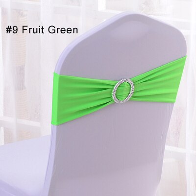 4 Pieces Wedding Spandex Chair Sashes Gold Pink Orange Yellow Chair Sash Bands Bow Wedding Party Birthday Chair Decoration: 9 Fruit Green
