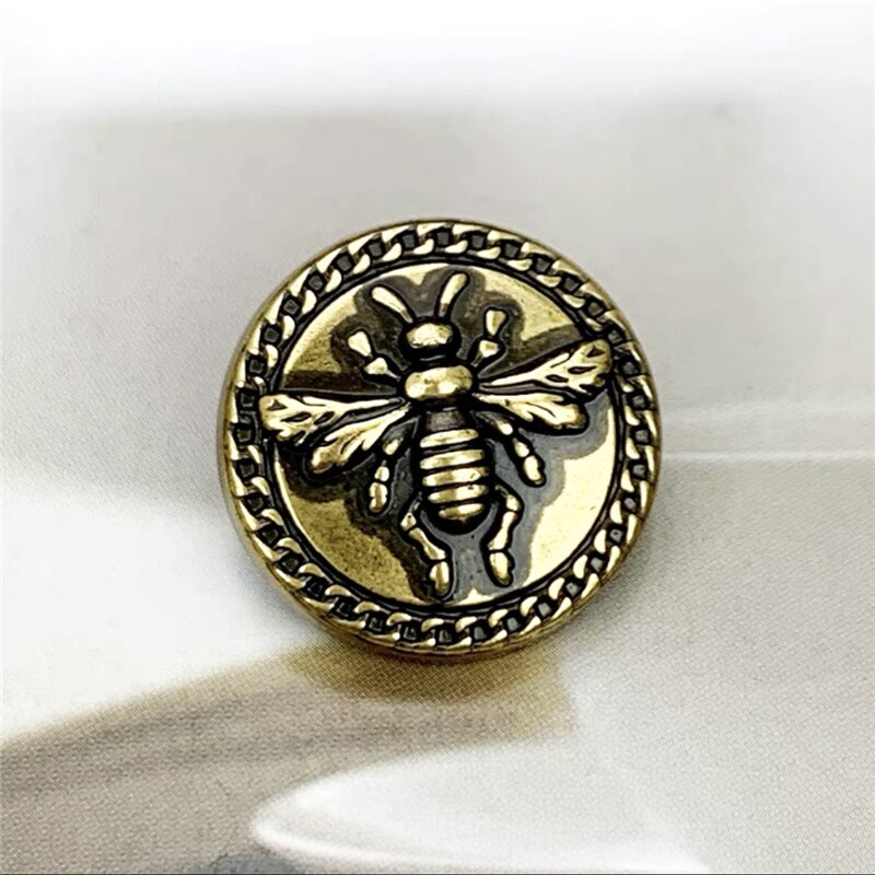 Boutons de couture Vintage abeille, fournitures et accessoires de couture, boutons métalliques pour vêtements, bricolage, 15/20mm, 10 pièces
