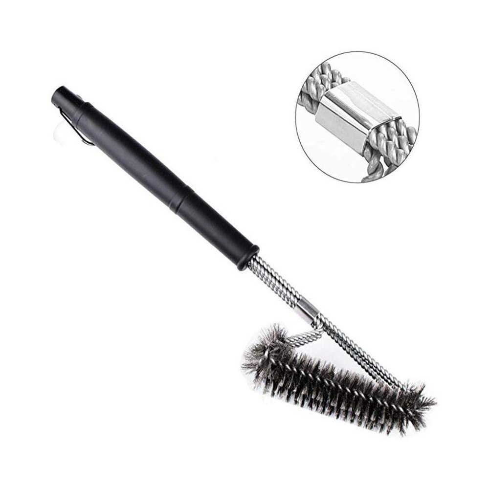 Grillbørste bbq cleaner 18in rustfrit stål grill tredobbelt scrubber rensebørste til kulgrill