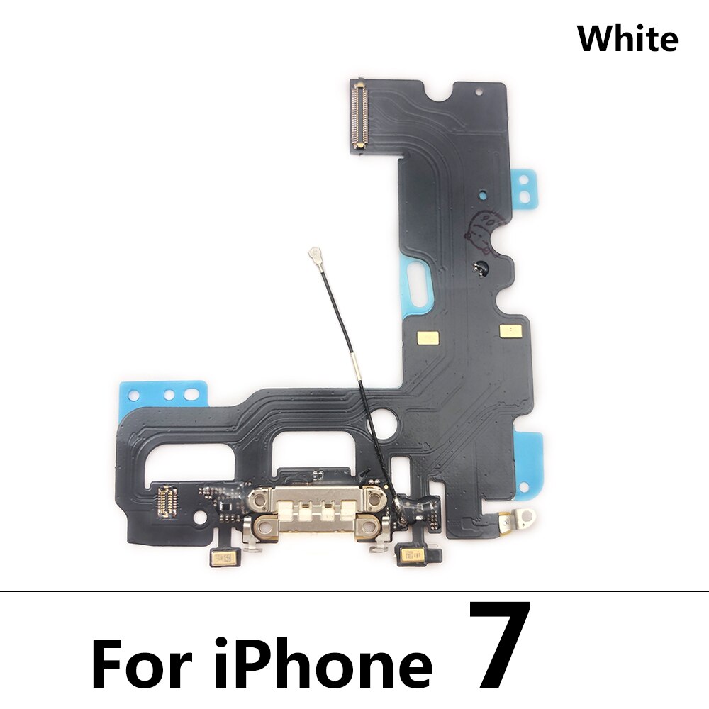 Original USB Charging Port Mic Microphone Dock Connector Board Flex Cable Repair Parts For Iphone 6 6S 7 8 Plus: For 7 White Ori