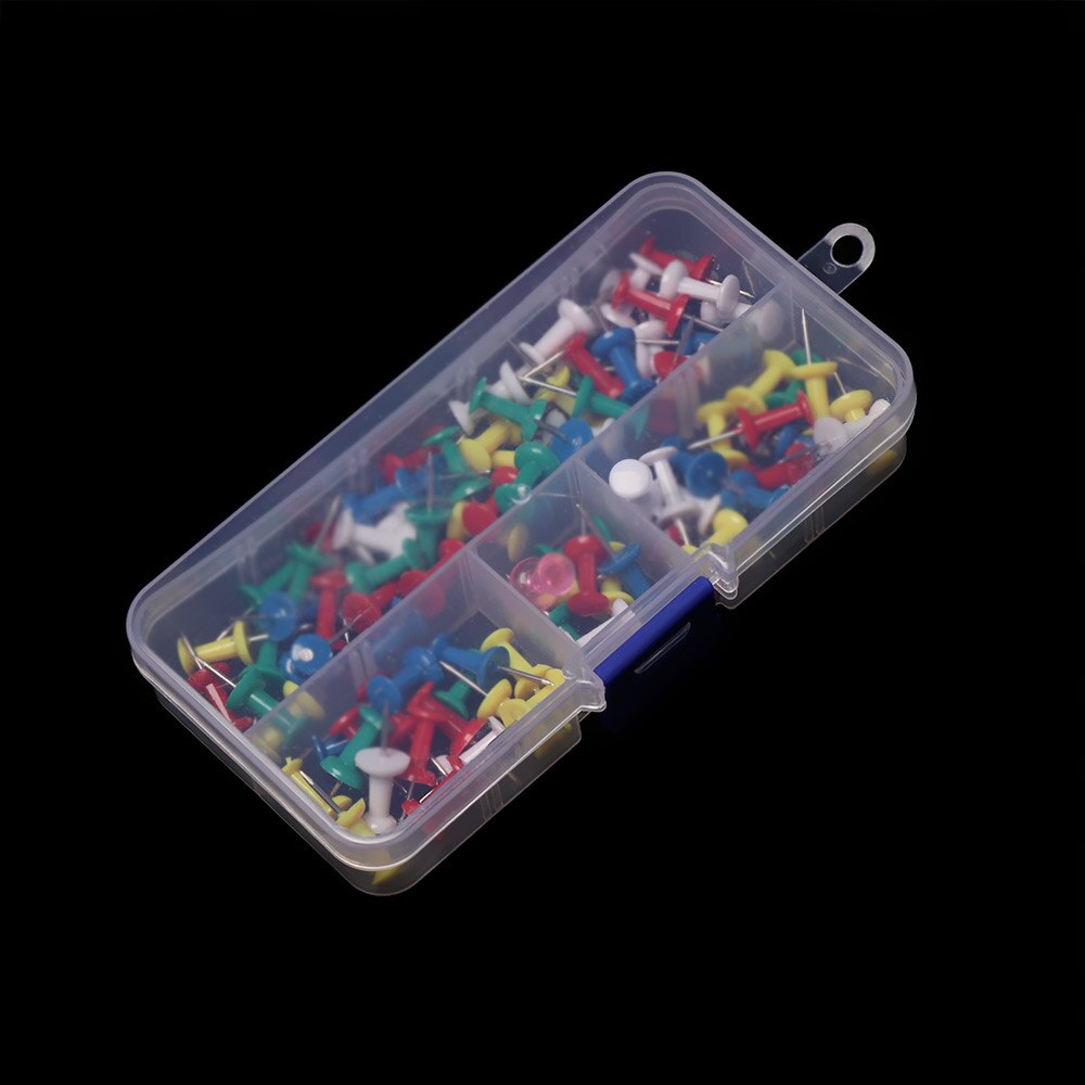 100 tabla de corcho de encuadernación de unids/caja alfileres de aguja de cabeza grande alfileres de plástico Multicolor clavos de corcho de seguridad suministros de oficina escolar
