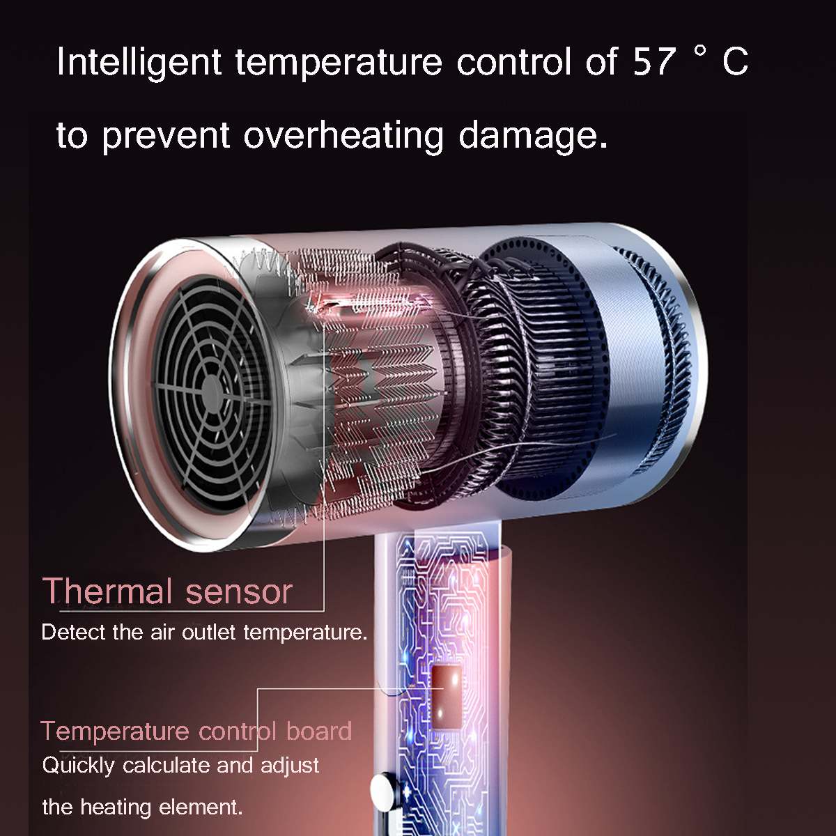 Hair Dryer Salon Dryer Strong Wind &Cold Wind Air Water Ionic Hammer Blower Electric Hair Dryer 3000W 220V