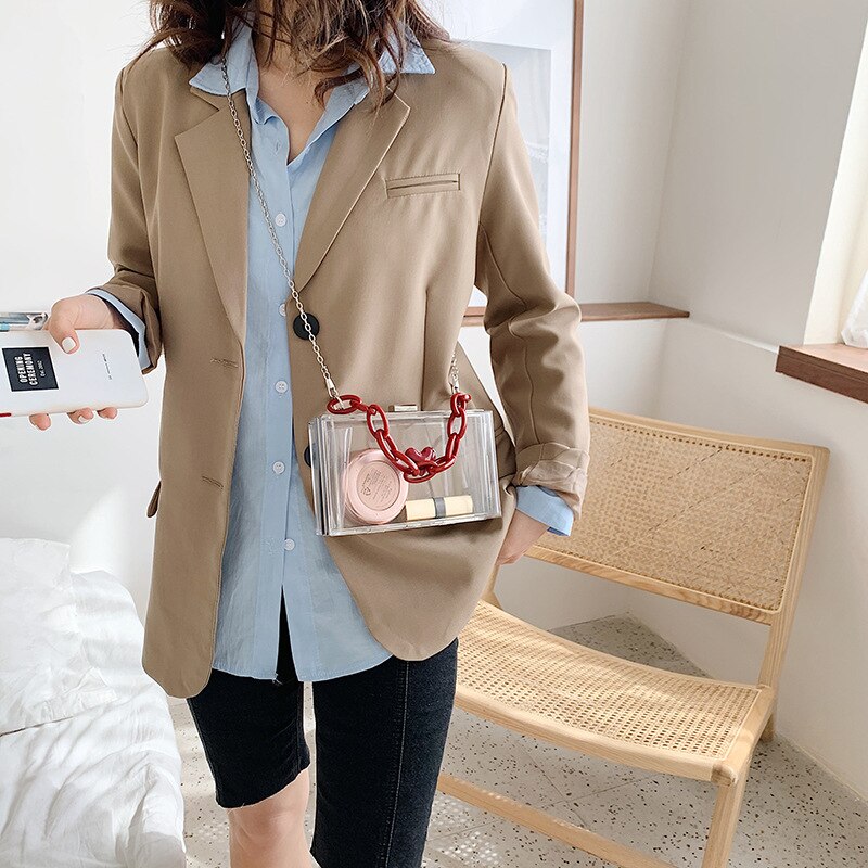 GroßHand Frau Hand Tasche Bote Taschen transparent Tasche Kette Umhängetasche Sommer Einzelnen Schulter Tragbare Kasten Tasche