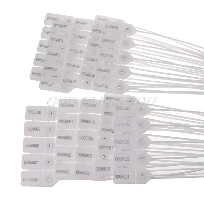 50pcs 0-50 DIY Nylon Cable Ties Tight Security Wire Logistics Self-locking Seals
