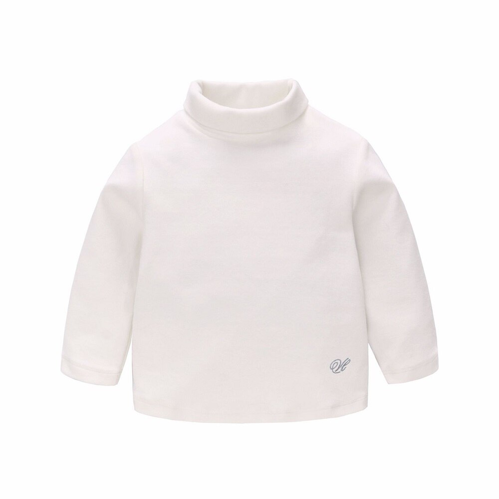 Vlinder – T-shirt à manches longues pour enfants, joli haut à col haut pour garçons et filles, 9M ~ 4T: WHITE / 9M