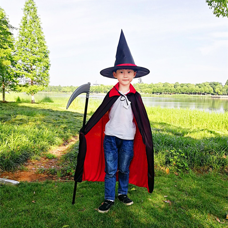 Halloween Pleuche Velvet Cloak Cape Hooded Medieval Costume Witch Wicca Vampire Halloween Cosplay Costume Cape