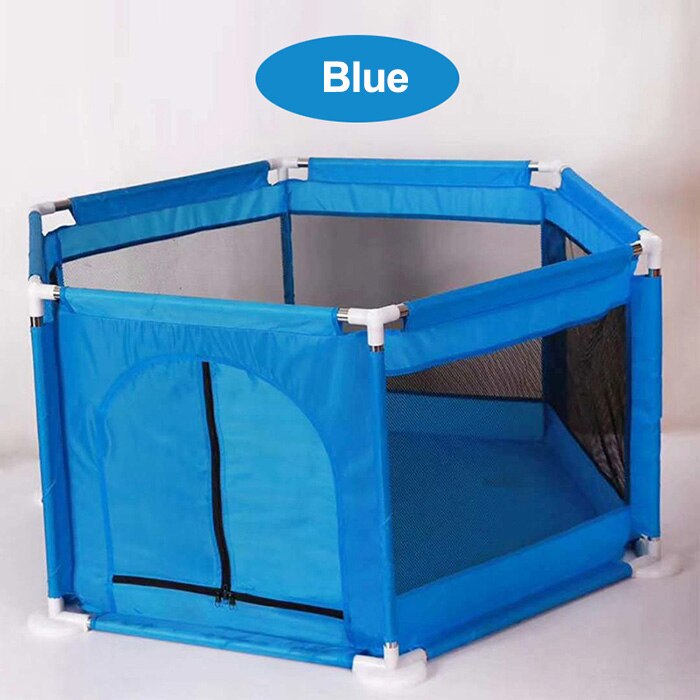 Baby Kinderbox Hek Vouwen Veiligheid Barrière Oceaan Bal Pit Kinderen Speeltuin Kinderen Spel Tent Onderdak Voor Zuigelingen Cadeau: Blue white