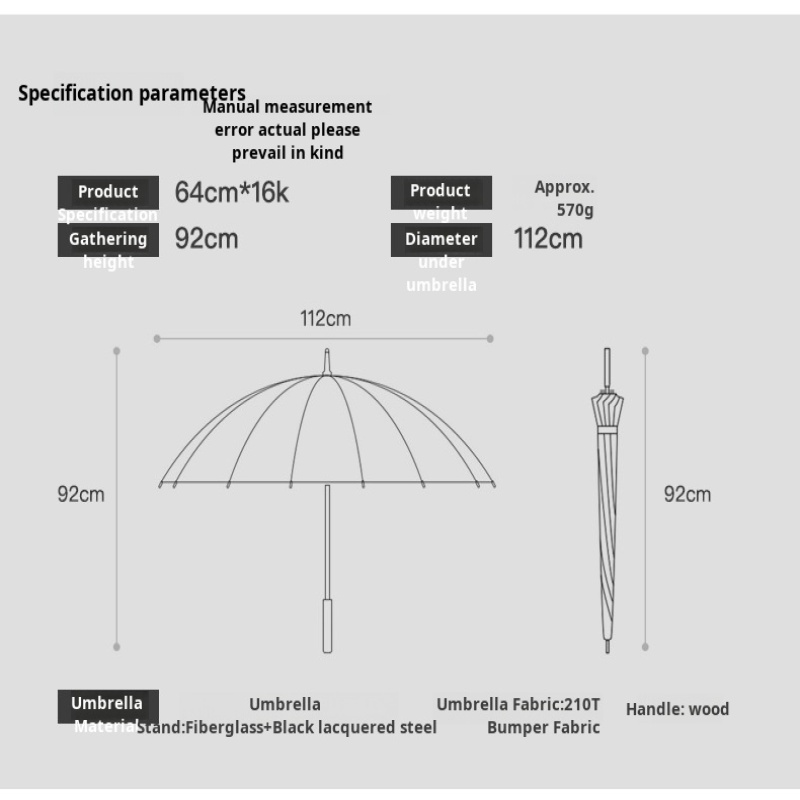High-End Wooden Handle Umbrella Long Handle Automatic Umbrella Large Size Men'S Sturdy Wind-Resistant Reinforced Umbrella