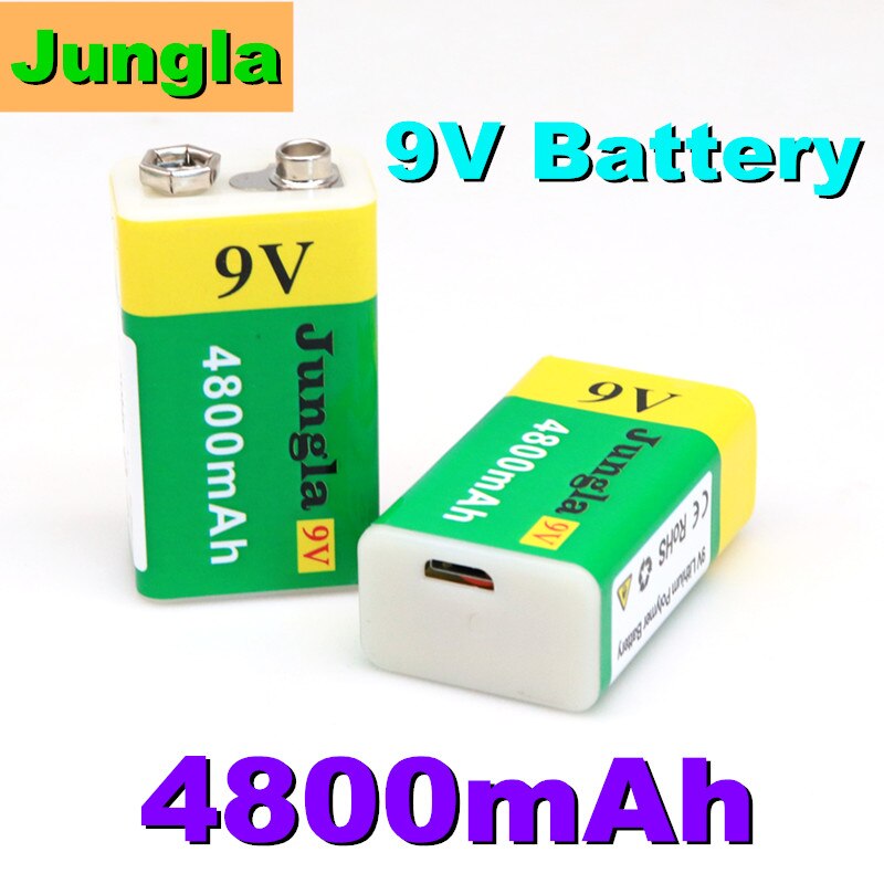Hohe kapazität USB Batterie 9V 4800mAh Li-Ion Akku USB Lithium-batterie für Spielzeug Fernbedienung
