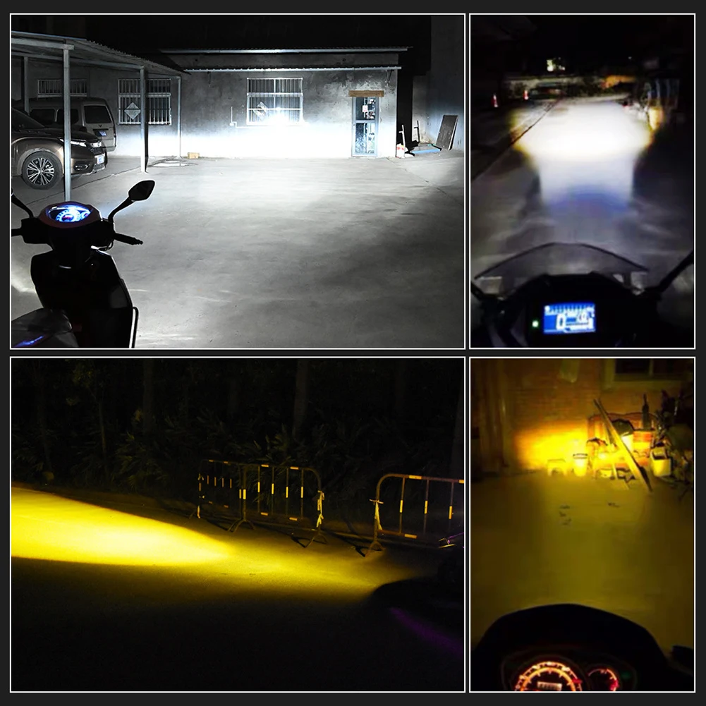 1pcs 12V H4/HS1 H6/BA20D 15W LED 6 COB Motorcycle Headlight Bulb 1200LM 6000K Hi/Lo Beam Light White Yellow Light
